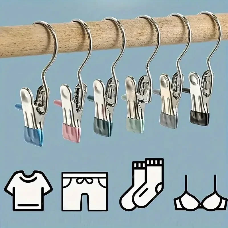 Stainless Steel Clothespins with Hooks