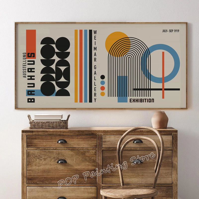 Bauhaus Abstract Geometric Canvas Wall Art