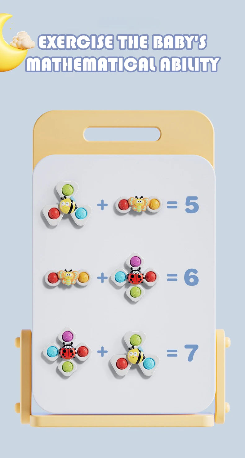 A set of colorful, ocean-themed mathematical toys used for exercising a baby's mathematical ability.