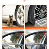 A set of 360° adjustable blind spot mirrors for cars showing how they help drivers see around blind spots and tire reversing.