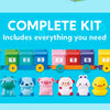 A complete kit of farm animal figures and a counting train with numbered blocks for sorting and matching.