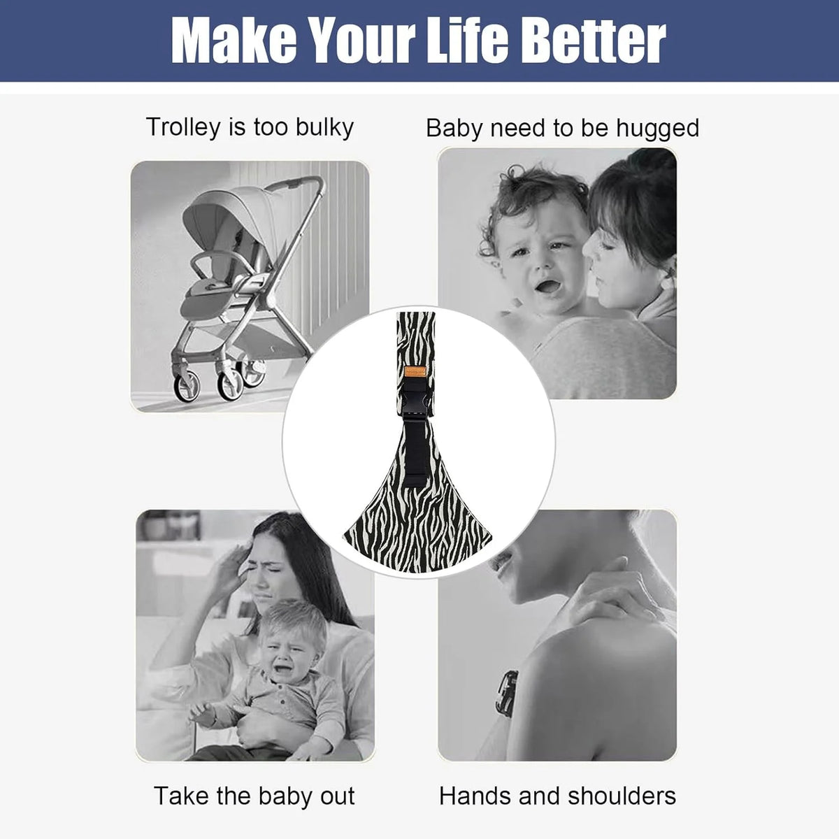 Adjustable Baby Sling Carrier for Newborns and Toddlers