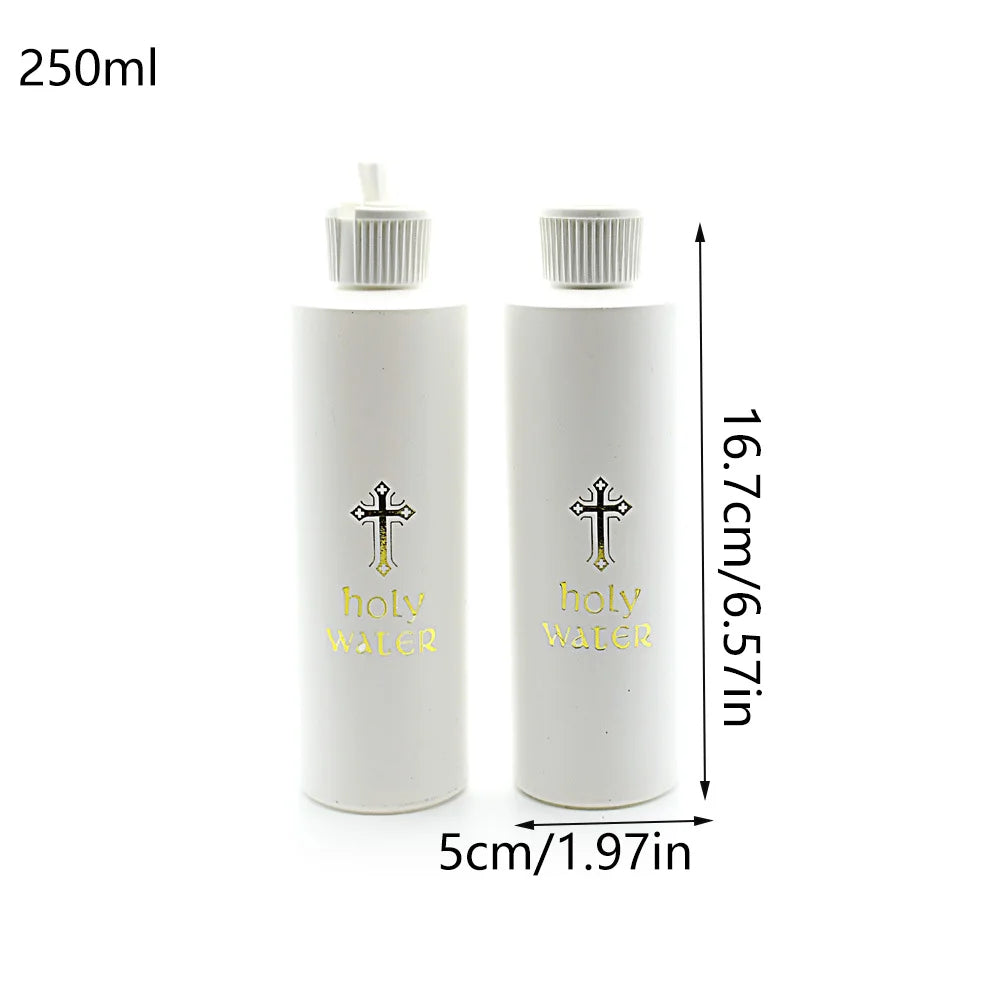 Easter Holy Water Bottle with Gold Cross Design