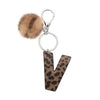 Leopard Print Letter Keychain