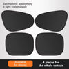 Four black electrostatic car window sun shades available for driving.