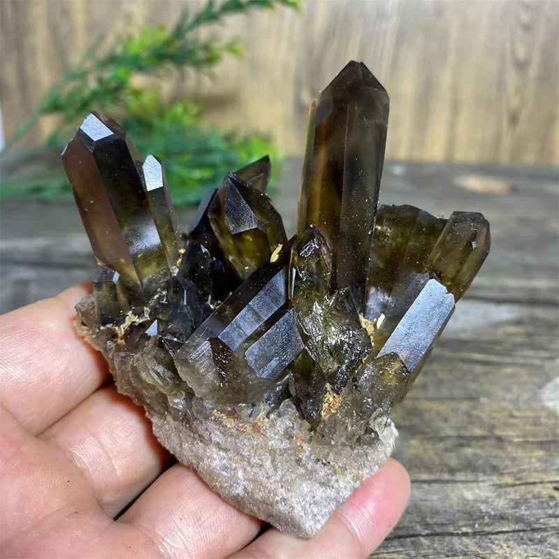 Natural Citrine & Smoke Quartz Crystal Cluster