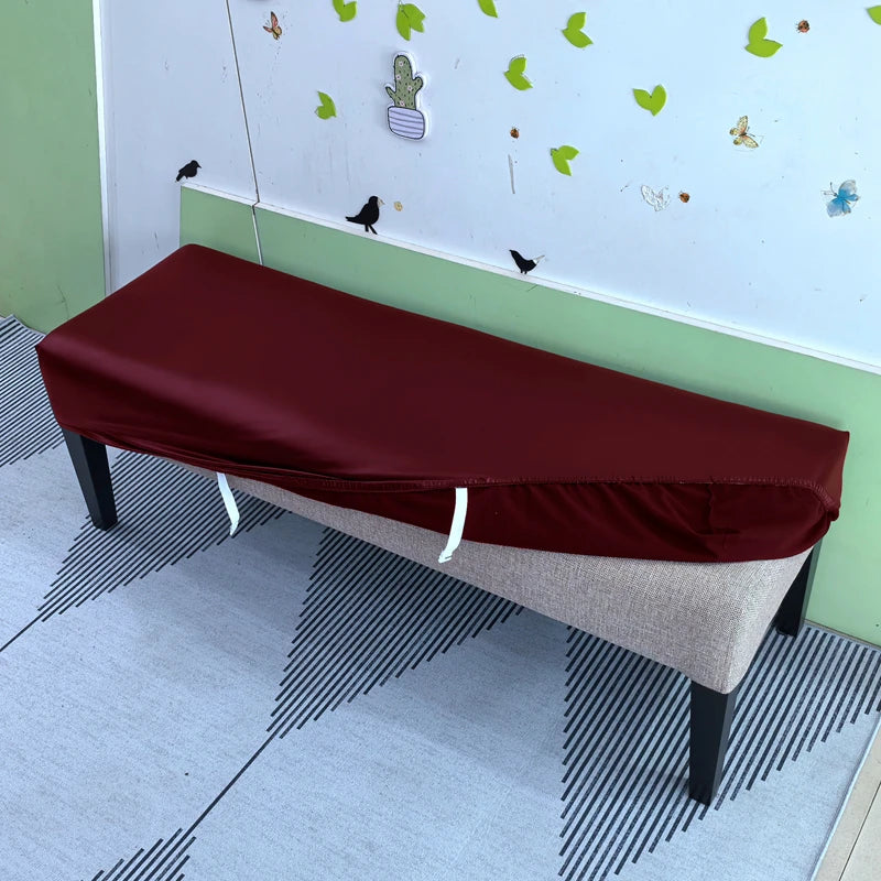 Waterproof PU Leather Bench Cover – Stretch Fit, Removable & Washable