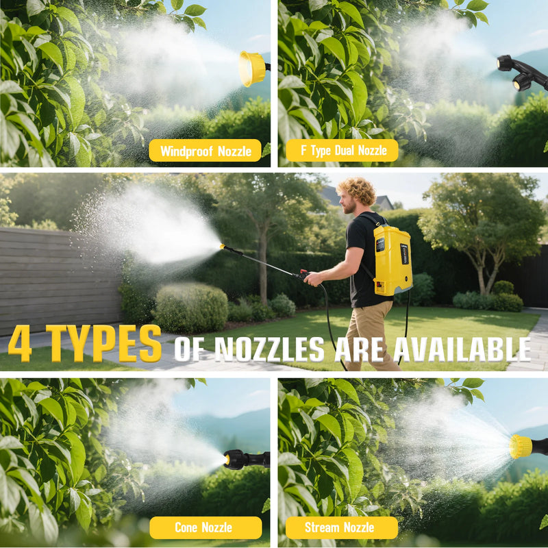 20V Battery-Powered Backpack Sprayer with Adjustable Pressure