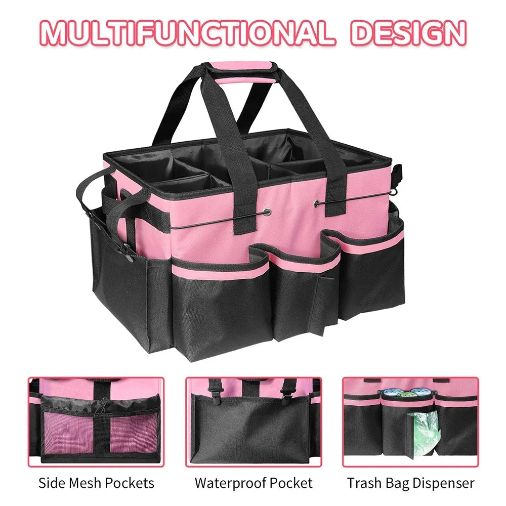 Large-Capacity Cleaning Tool Organizer Bag with Detachable Apron
