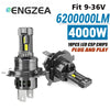 Canbus H4 LED Headlight Bulbs with 6000K White Beam