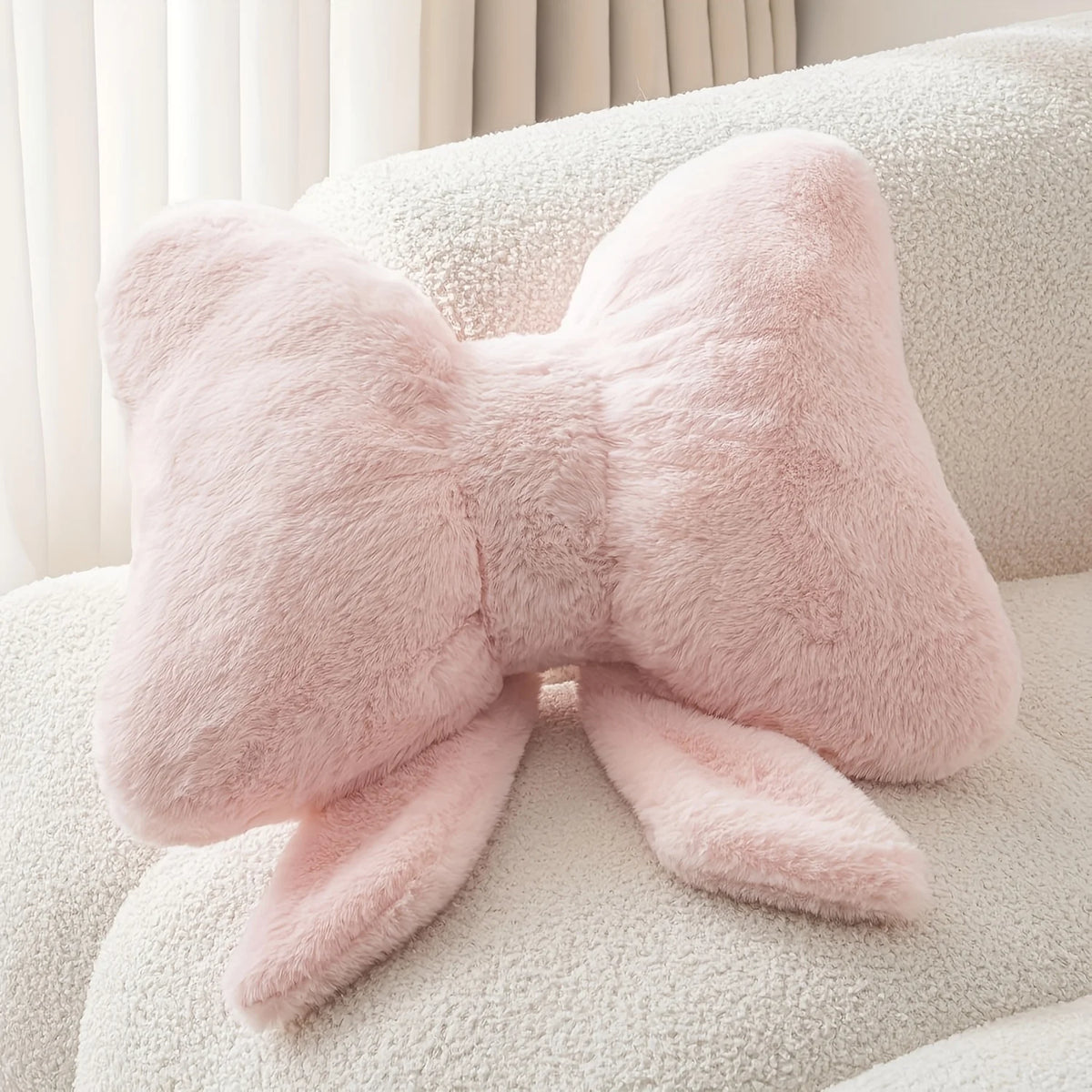 Cute Bow-Shaped Plush Pillow for Cozy Home Decor