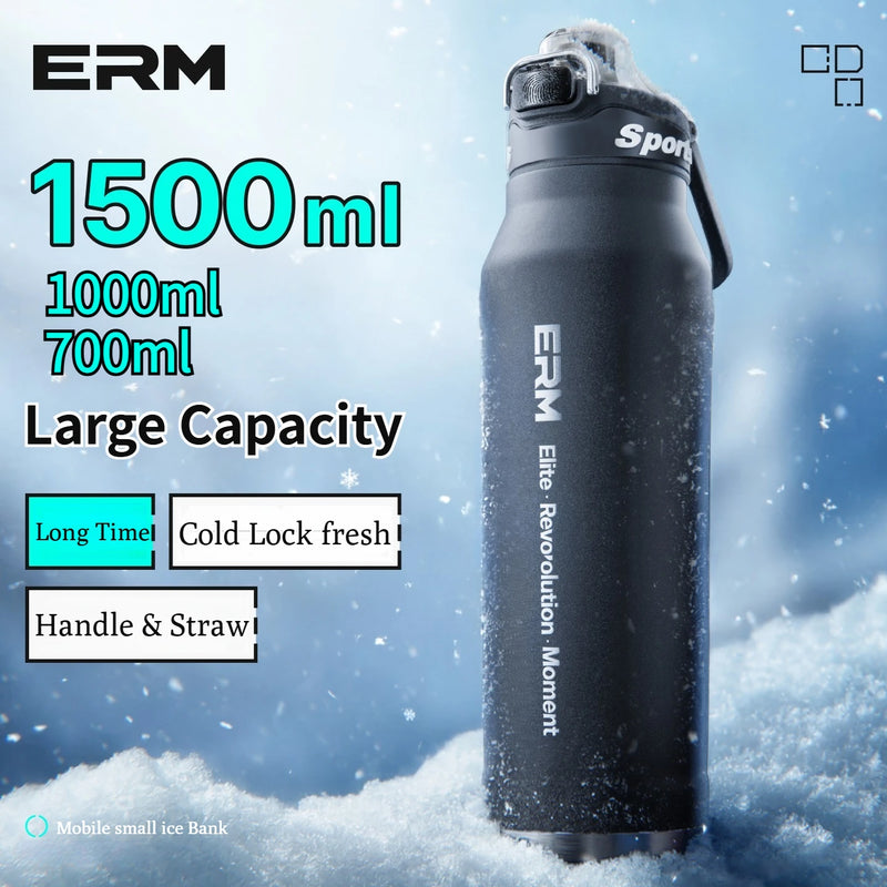 Double-Wall Insulated Stainless Steel Water Bottle with Handle
