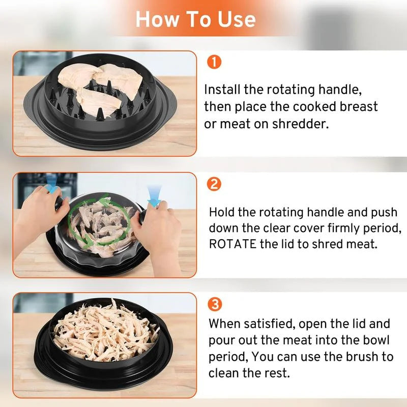 Manual Meat Shredder with Clear Lid