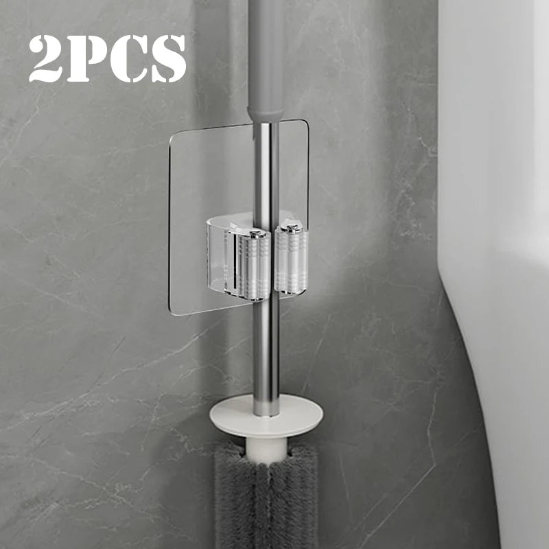 Self-Adhesive Wall Mount Broom & Mop Holder