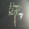 Gold Acrylic Happy Birthday Cake Toppers (Set of 10)