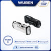 A white Wuben X4 compact flashlight with an RGB side light is shown against a white background.