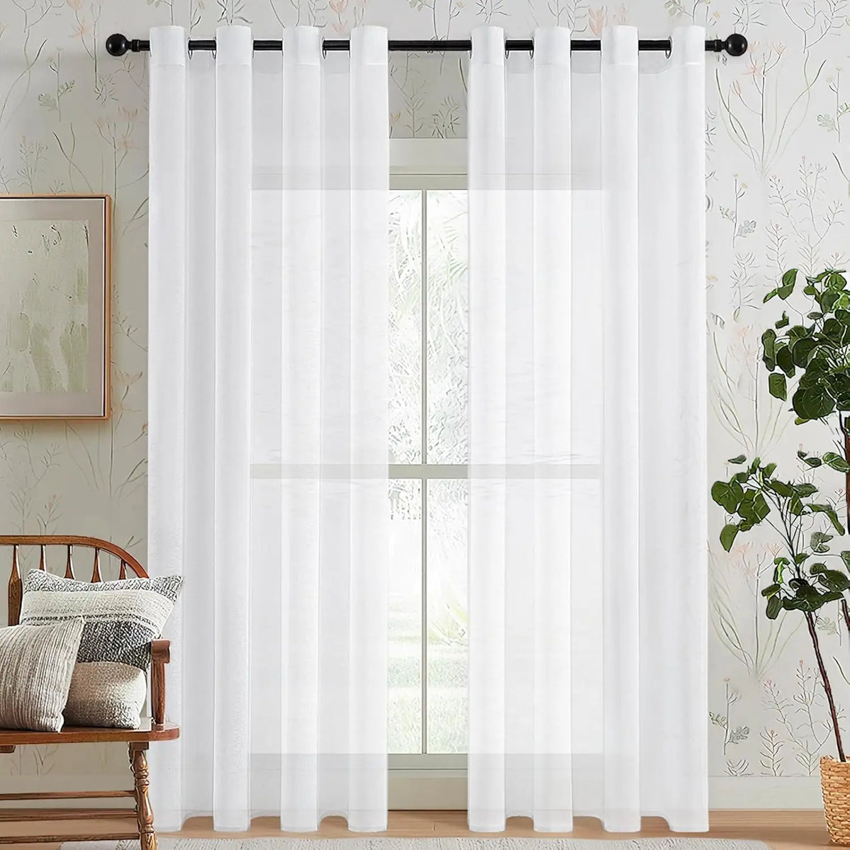 Sheer Chiffon Curtains with Light Filtering | Elegant Tulle Drapes