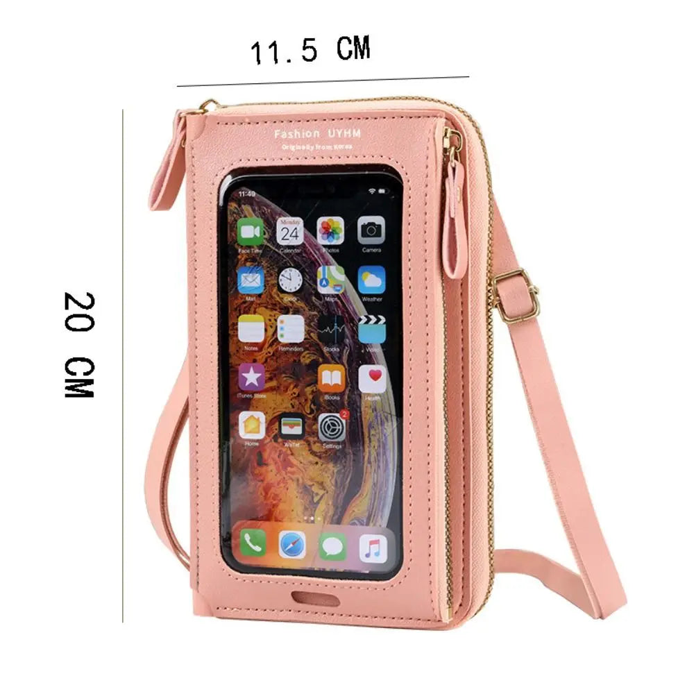 Women's Crossbody Phone Purse with Touchscreen Window