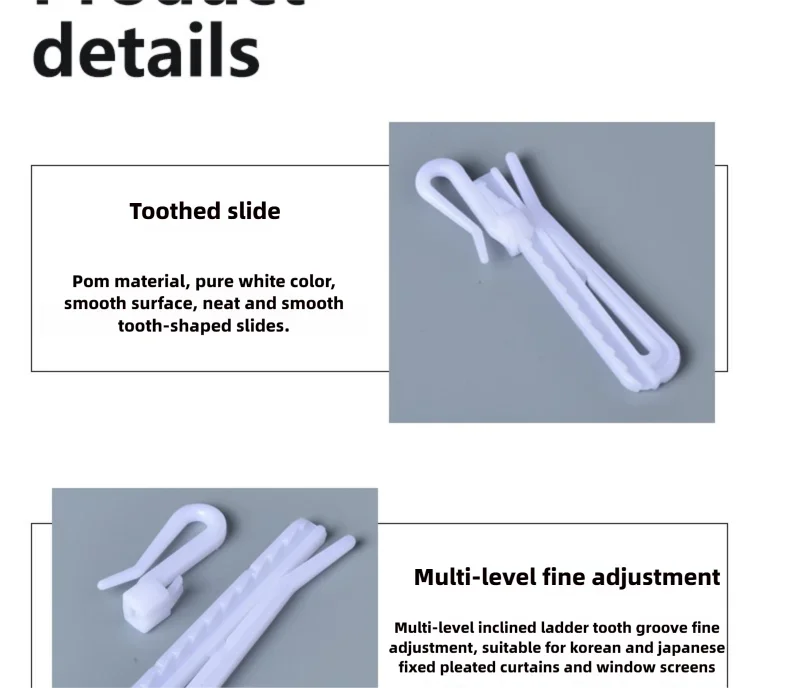 Adjustable Curtain Hanging Hooks - Set of 50