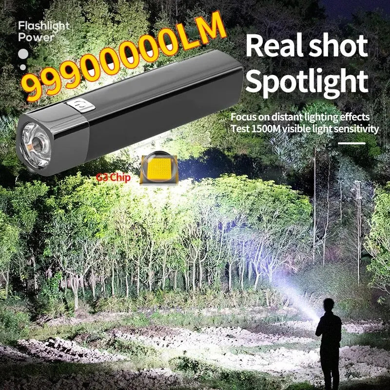 Compact 2-in-1 LED Flashlight & Power Bank