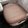 A beige breathable leather car seat cushion is shown in a vehicle interior setting.
