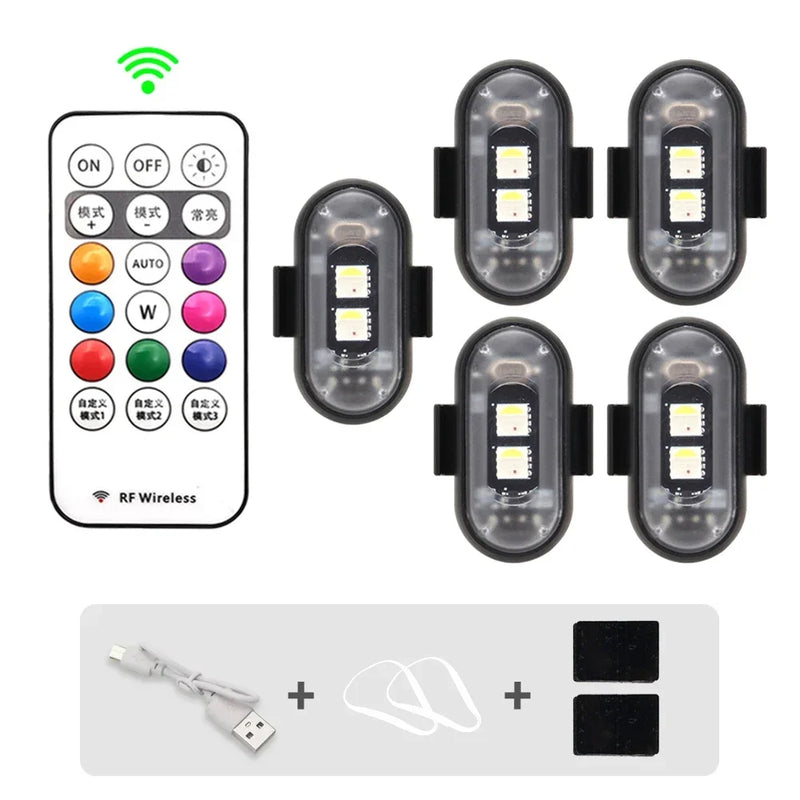 Wireless RGB Warning Light for Motorcycles & Drones
