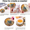 Instructions for creating a coaster using diamond painting techniques and a specialized tool