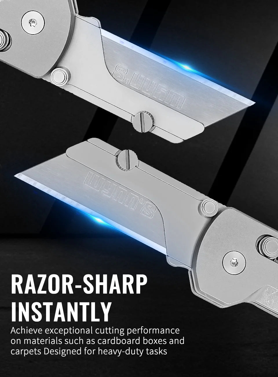 Folding Utility Knife with Quick-Change Blade and Pocket Clip