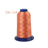 A spool of orange polyester embroidery thread labeled Col. 114.
