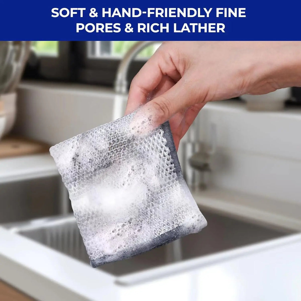 Steel-Reinforced Non-Scratch Kitchen Cleaning Cloths (2-Pack)