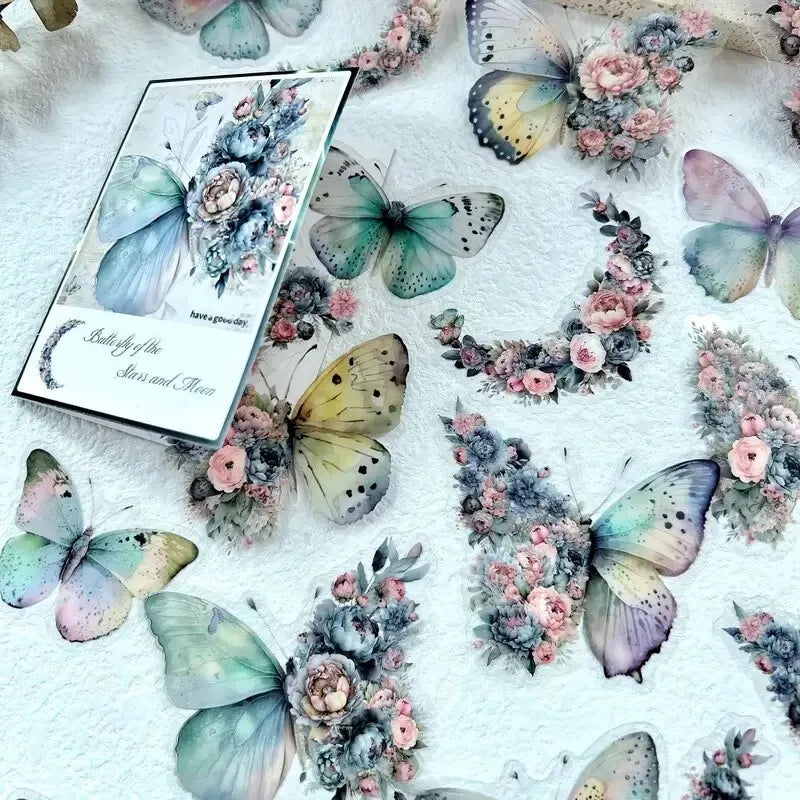 Butterfly & Flower Decorative Sticker Pack (30-Piece Set)