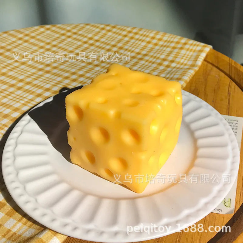 Large Cheese Block Squishy Toy
