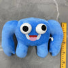 A soft blue plush toy of an Opila Bird character with large white eyes and a pink mouth.