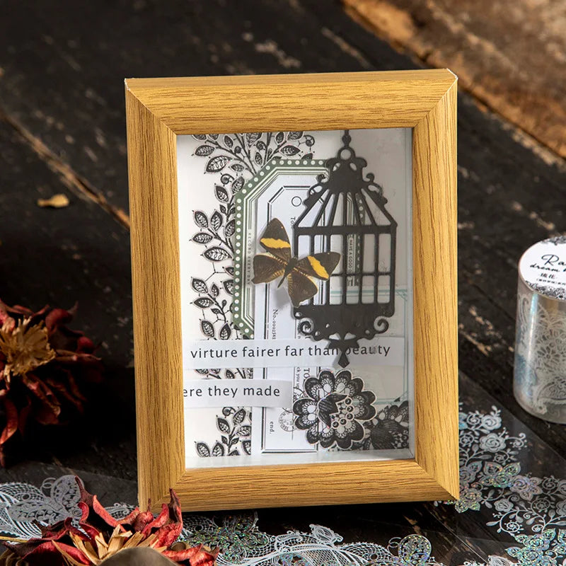 Silver Foil Decorative Lace Tape for Journaling & Scrapbooking