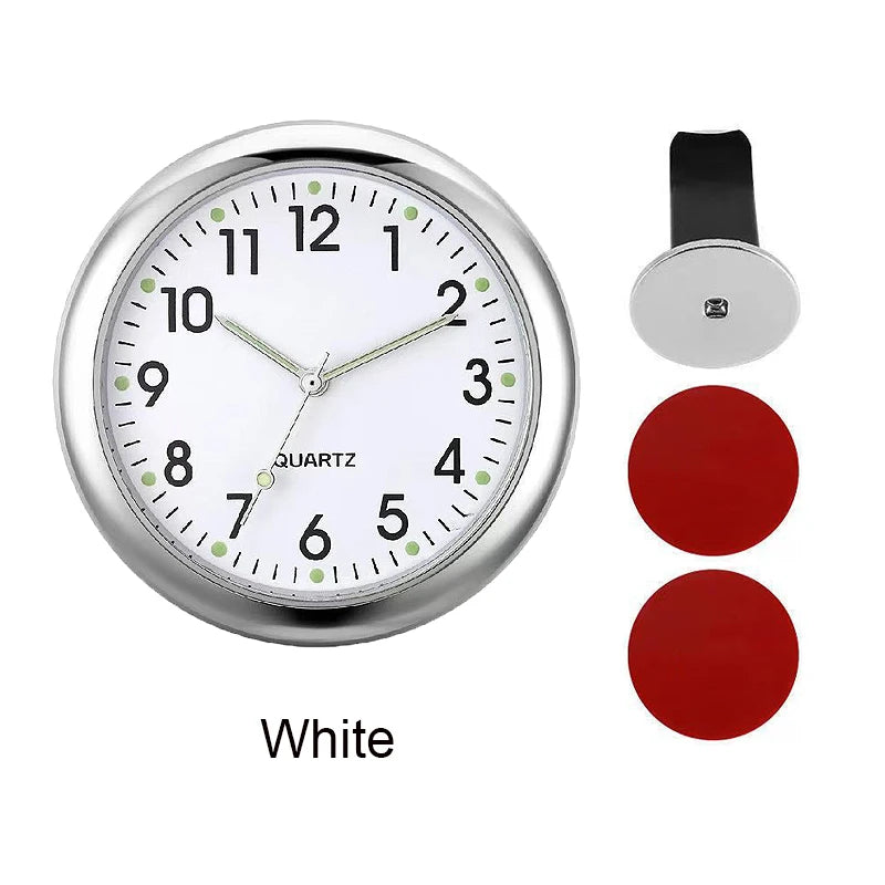 Mini Car Clock with Glow-In-The-Dark Dial and Air Vent Clip