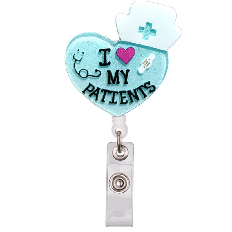 Glitter Acrylic Retractable ID Badge Reel