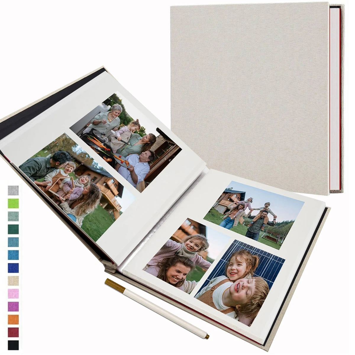 Linen Self-Adhesive Photo Album for Scrapbooking and DIY