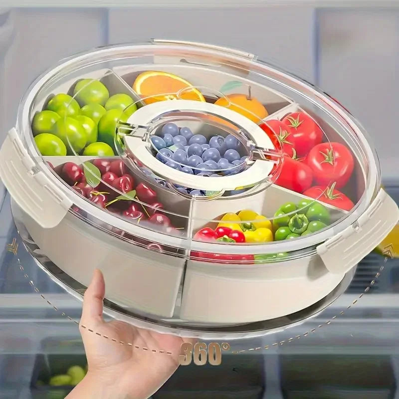 Plateau de service rotatif compartimenté avec couvercle