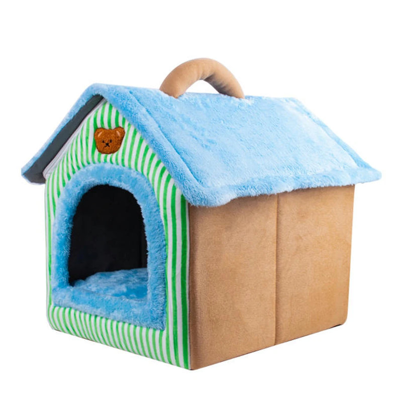 Lit Grotte Rétractable pour Animaux avec Housse Amovible et Lavable