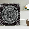 Mandala Boho Shower Curtain with Floral Print