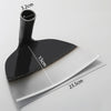 A black stainless steel garden hoe with a handle measuring 3.2cm and a blade measuring 15cm.