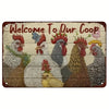 Retro Funny Chicken Farm Metal Sign for Kitchen and Coop