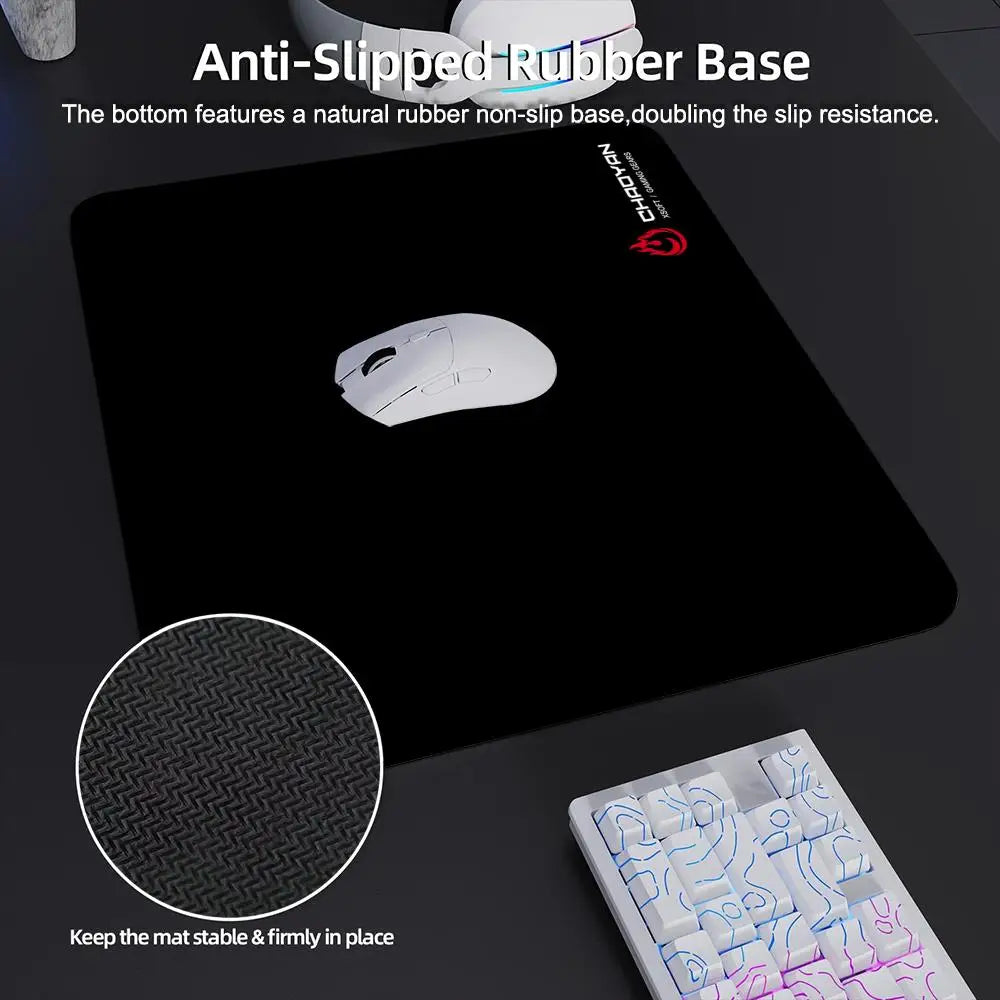 Black & Red Flame Gaming Mouse Pad with Stitched Edges