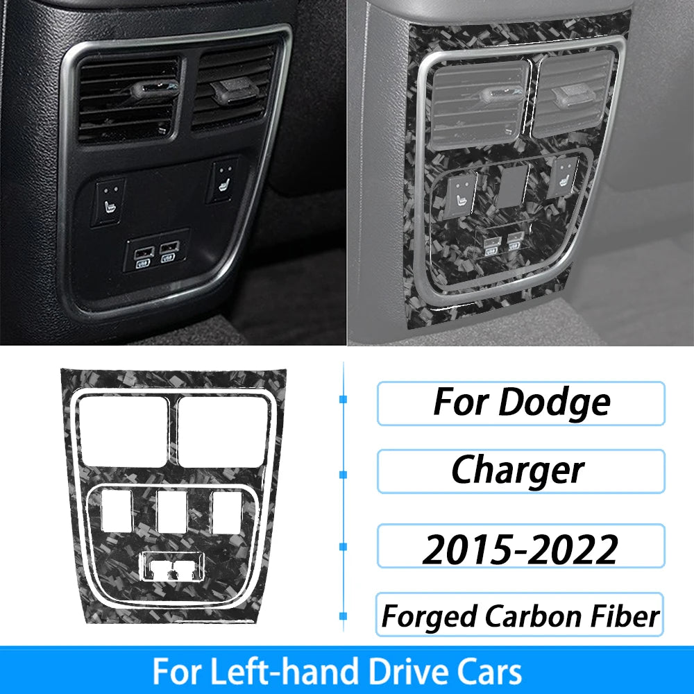 Compteur de vitesse et garniture de ventilation en fibre de carbone forgée pour une Dodge Charger