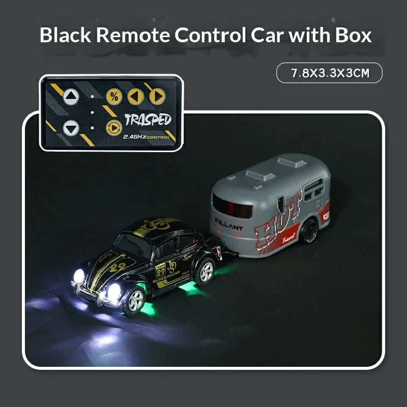 Voiture RC Mini Coccinelle Rétro avec Remorque