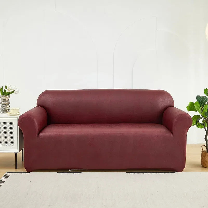 PU Leather Sofa Slipcover with Anti-Slip Backing