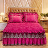 Lace Bed Skirt Set with Matching Pillowcases