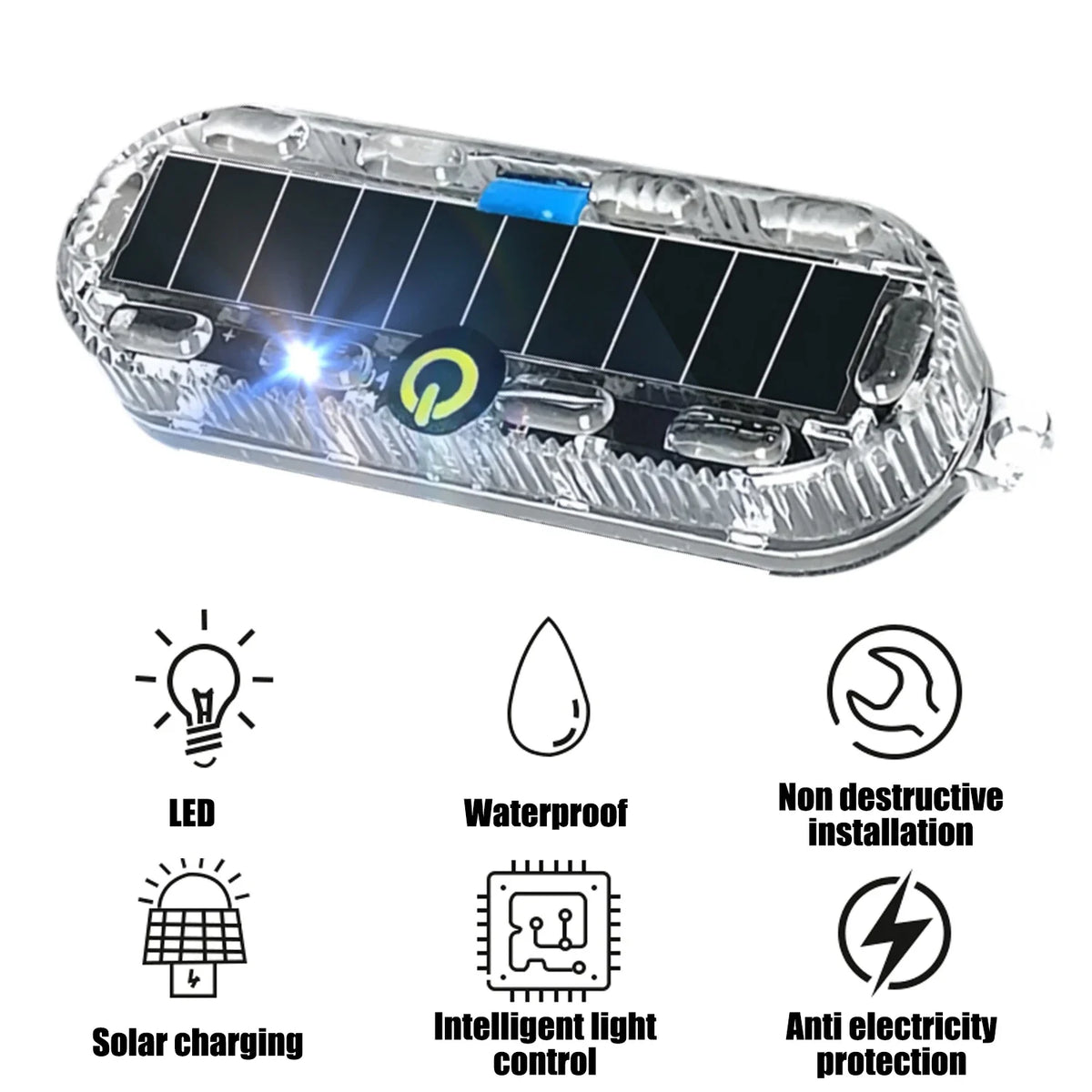 Solar Powered LED Anti-Collision Strobe Light for Vehicles