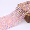 Pink AB Faceted Glass Crystal Rondelle Beads for Jewelry Making (8mm)