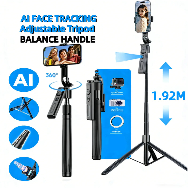 AI Tracking Selfie Stick Tripod with Remote